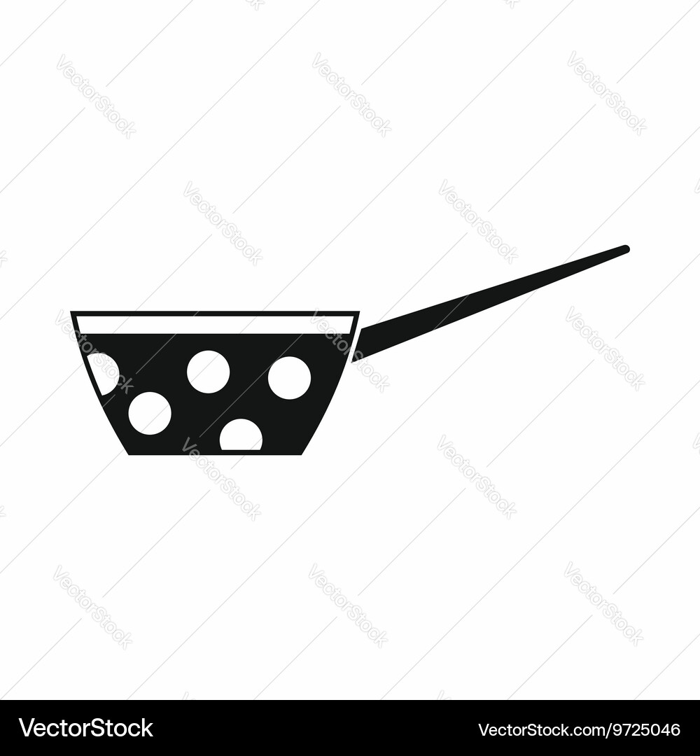 Pot with white dots and handle icon simple style Vector Image
