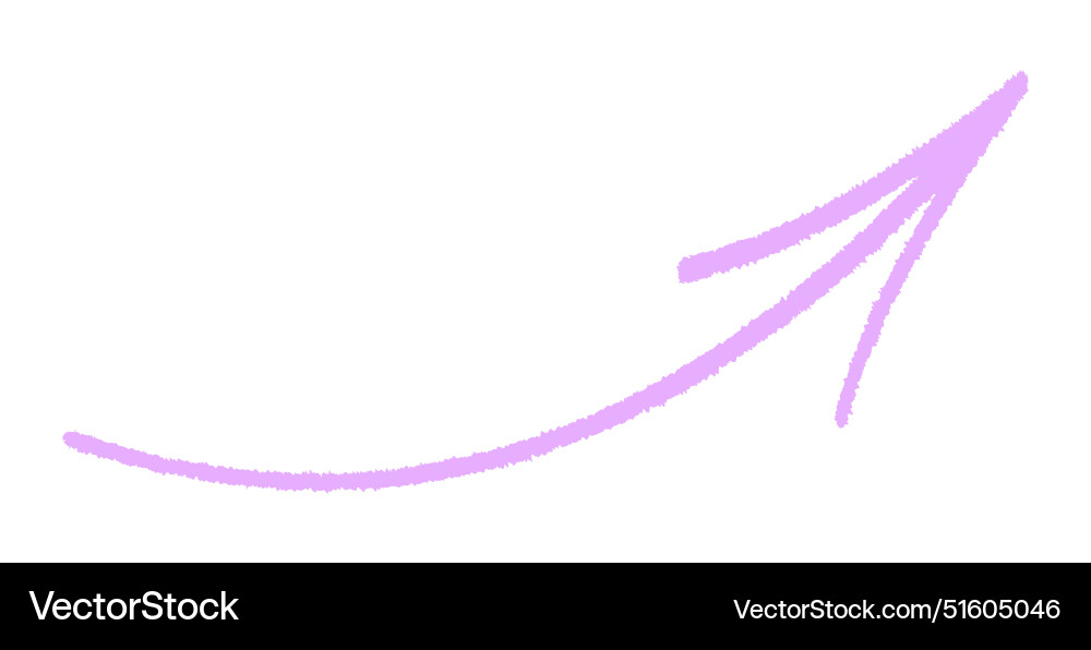 Purple arrow with upward curve Purple arrow with upward curve vector image