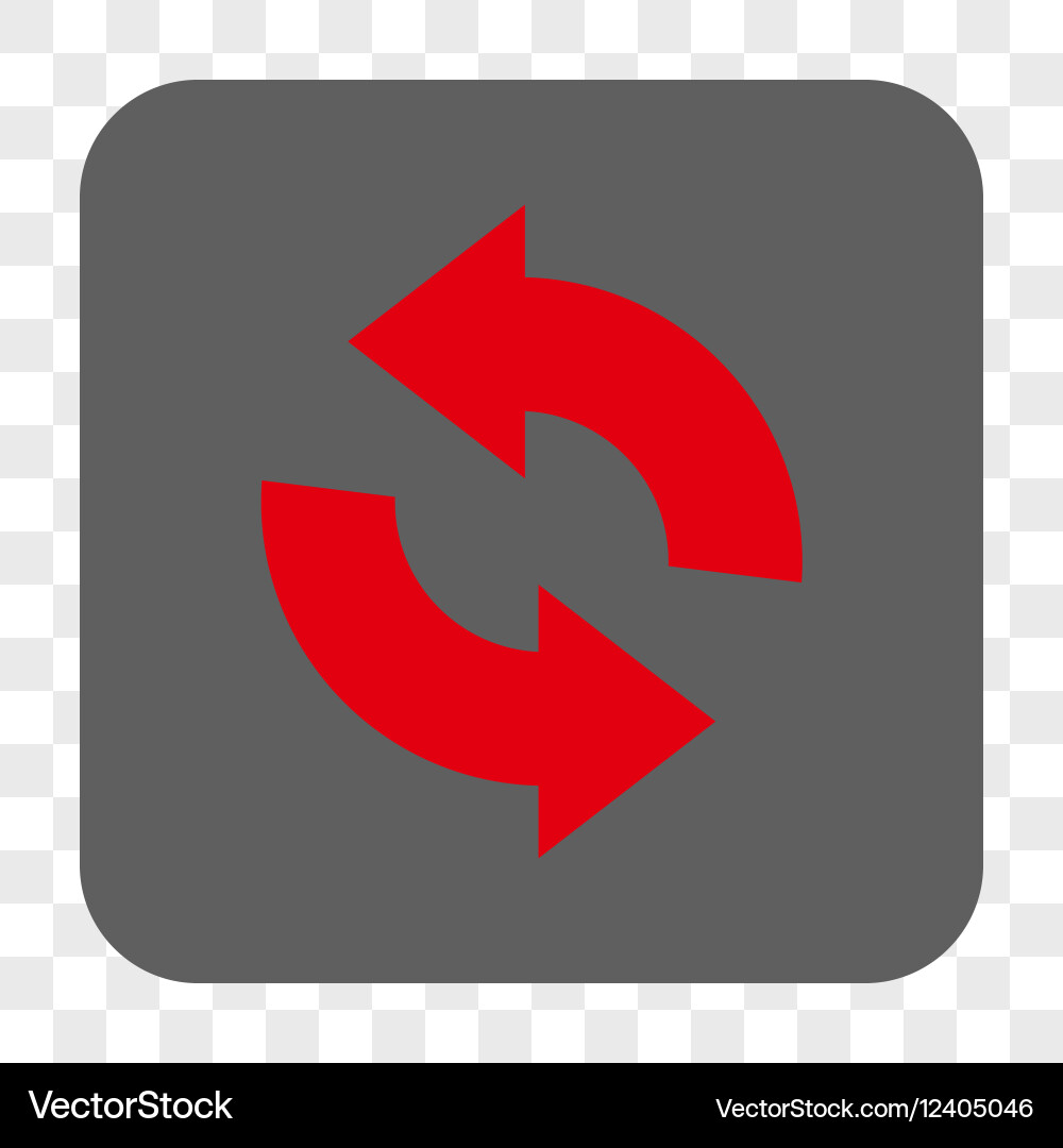 Refresh rounded square button vector image