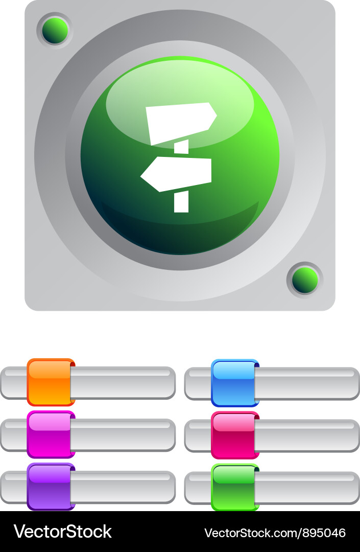 Road arrows color round button Vector Image