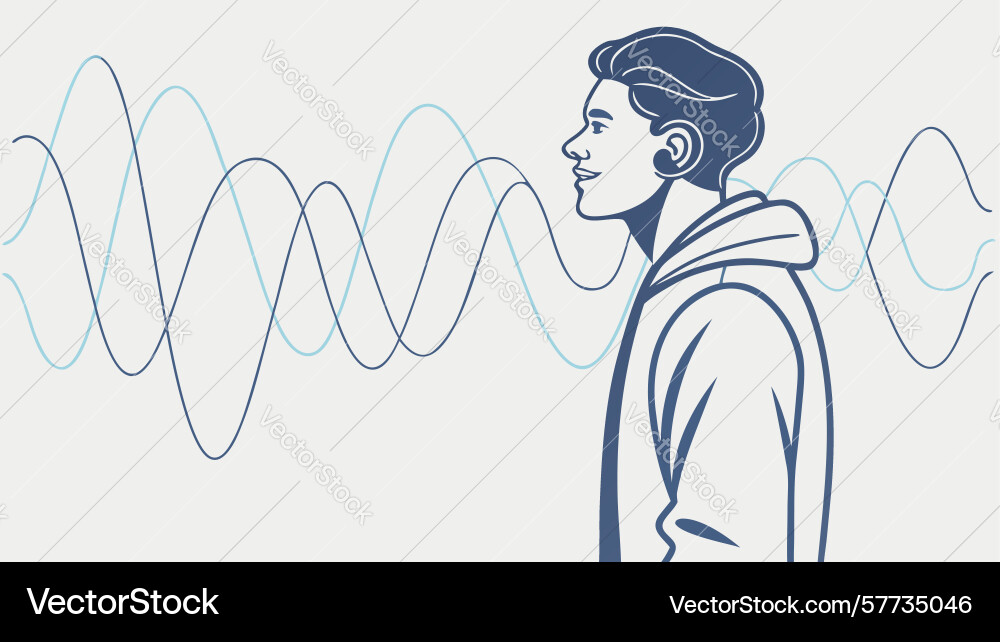 Voice recognition interface speech to text vector image