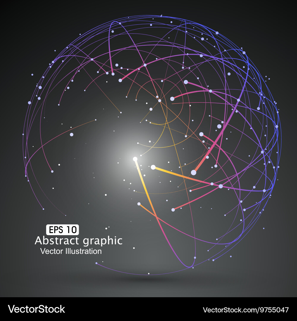 3D Wireframe Sphere Network vector image