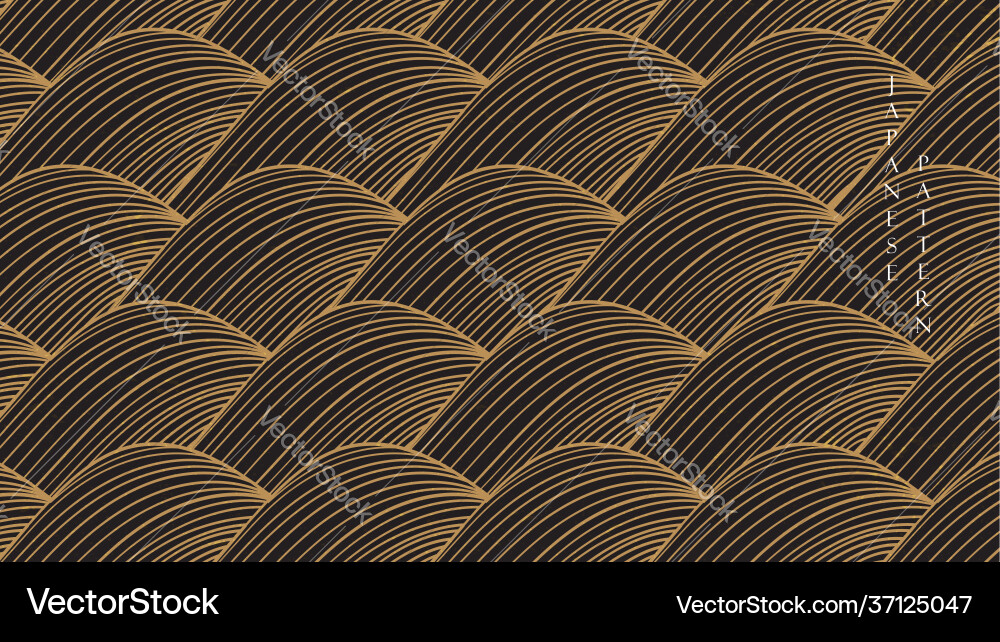 Abstract art background with line pattern gold vector image