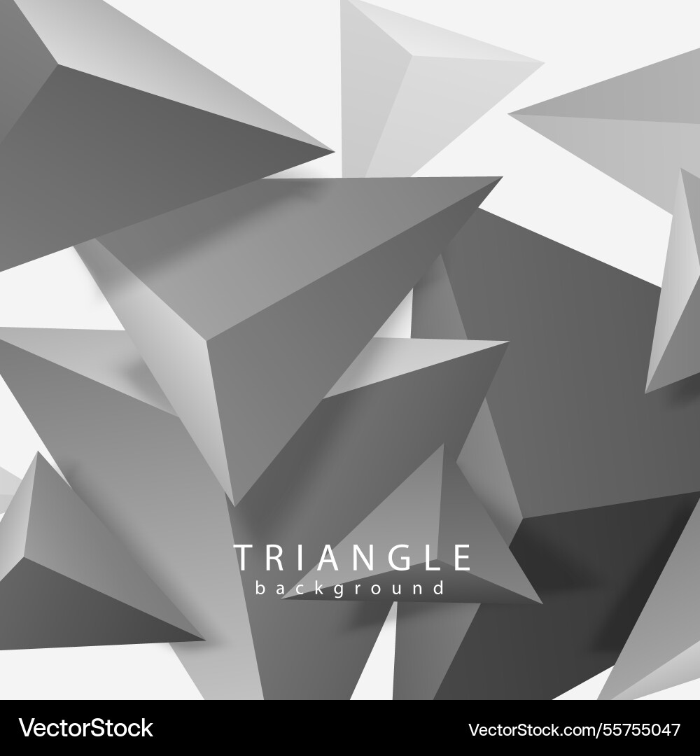 Abstract background with 3d triangles vector image
