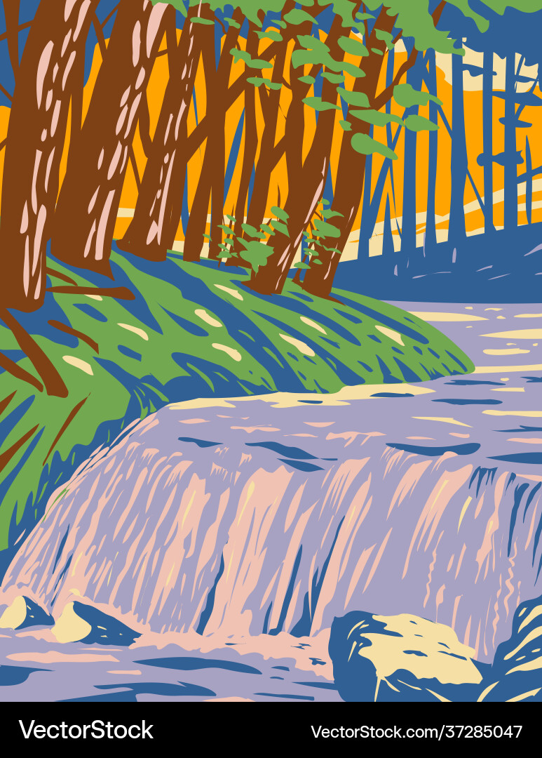 Boykin creek waterfall in angelina national Boykin creek waterfall in angelina national vector image