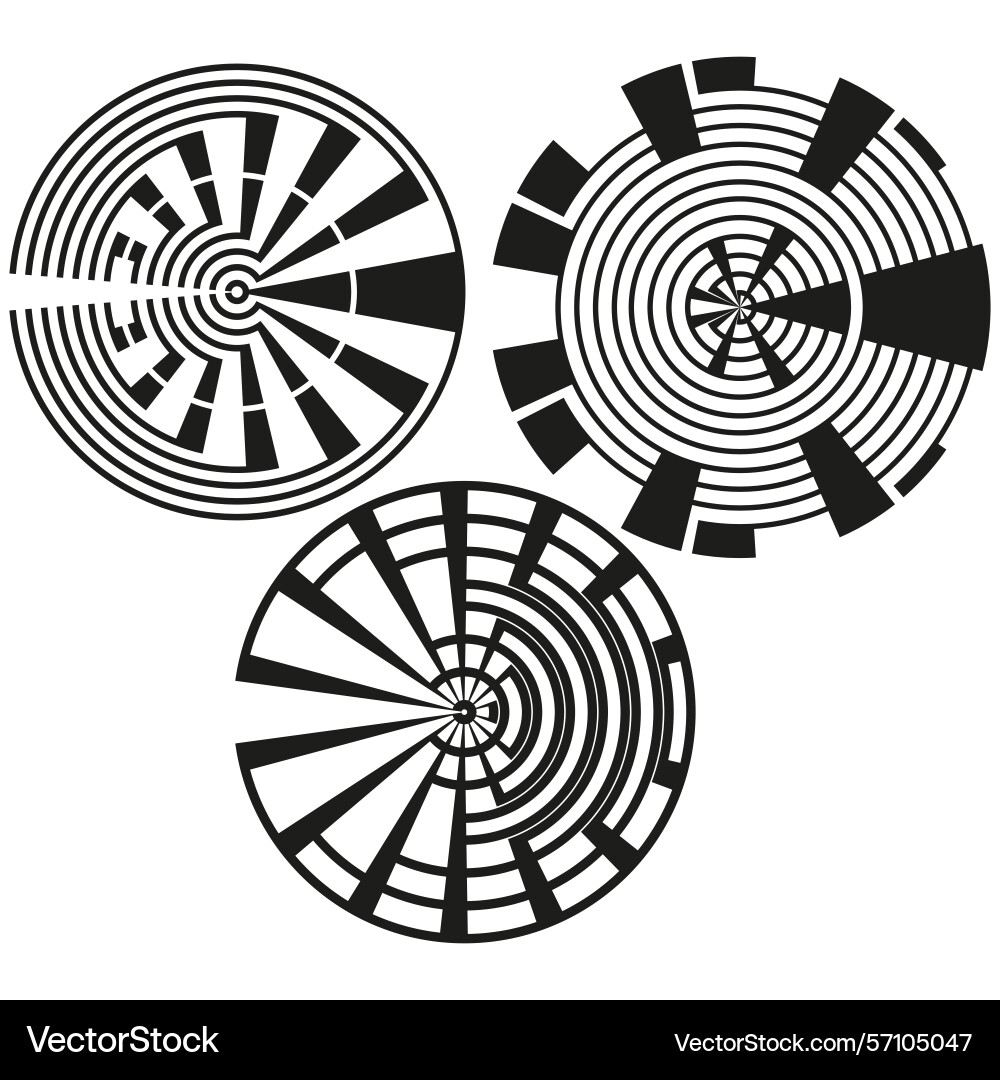 Concentric circle design abstract spiral pattern Vector Image