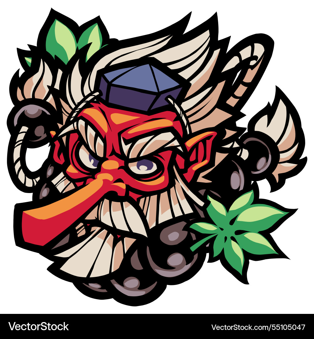 Demon tengu mask japanese Demon tengu mask japanese Vector Image