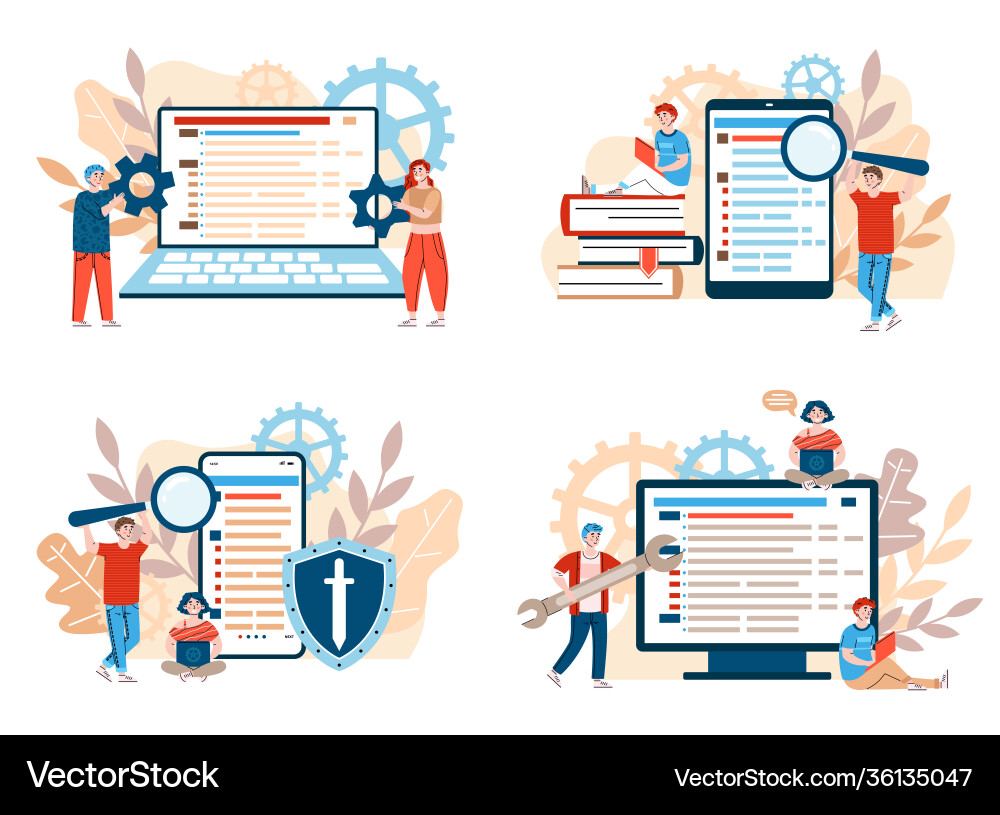 Development and code testing software Development and code testing software Vector Image