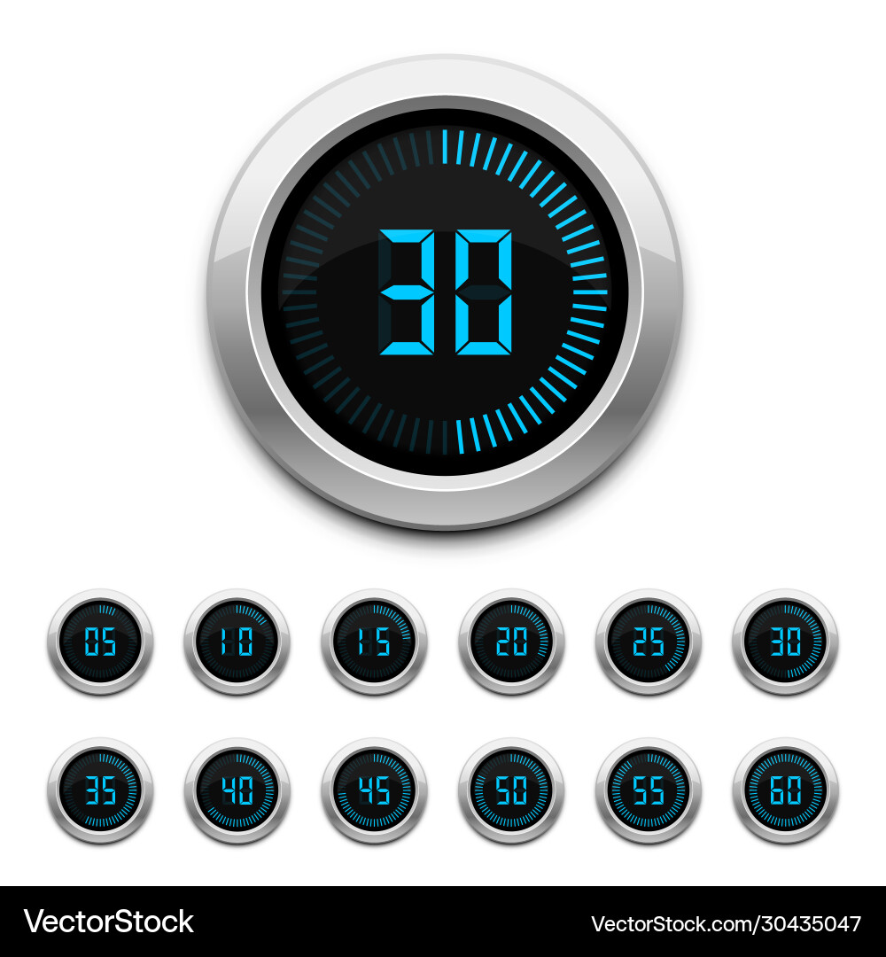 Digital Timer Display vector image