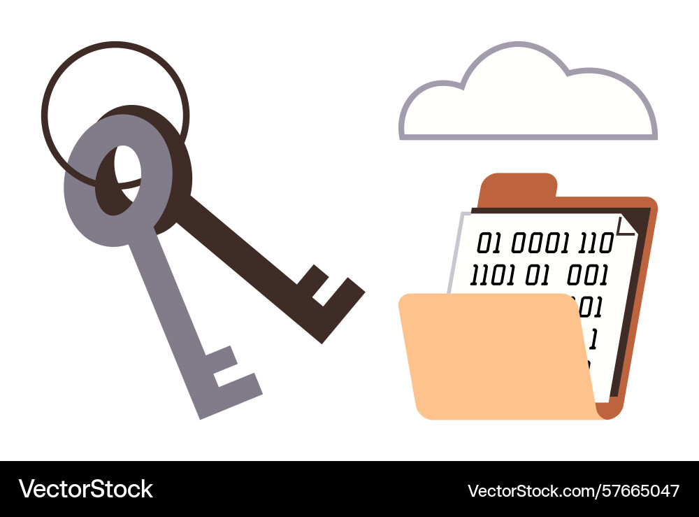 Digitale Datensicherheit mit Schlüsseln binäre Codedatei Digitale Datensicherheit mit Schlüsseln binäre Codedatei vektorbild