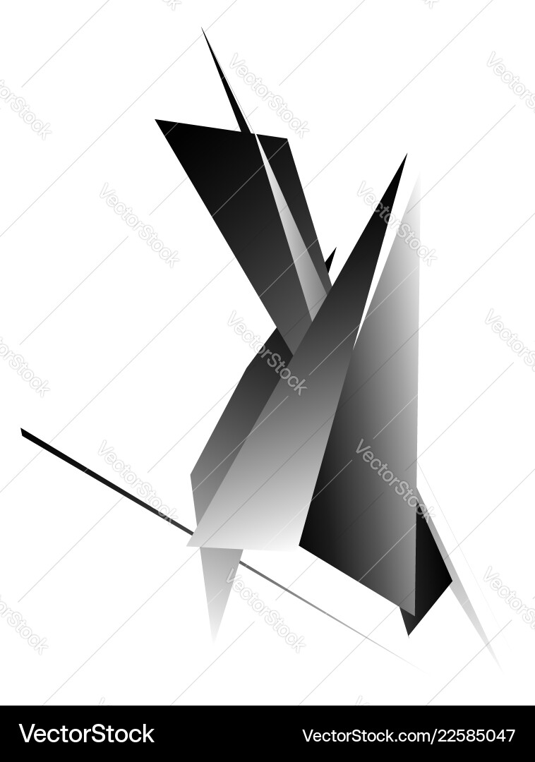 Edgy angular geometric element monochrome Edgy angular geometric element monochrome vector image
