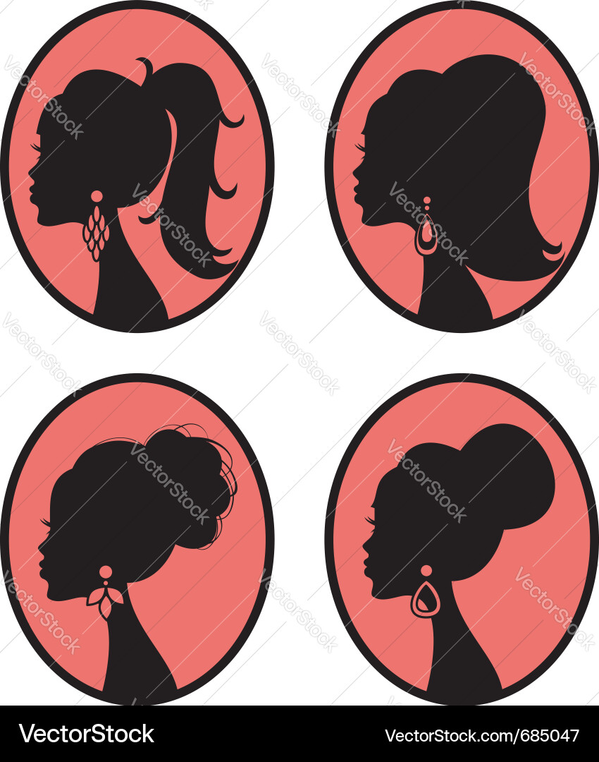 Elegant Head Silhouettes vector image