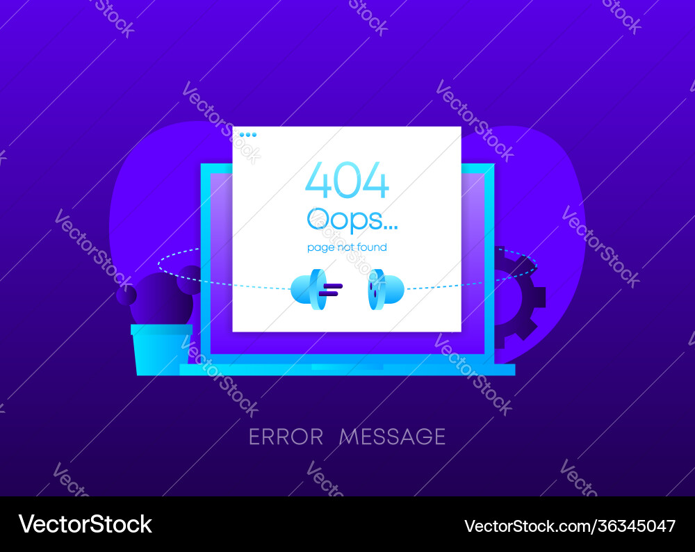 Error message concept on dark gradient background Error message concept on dark gradient background vector image