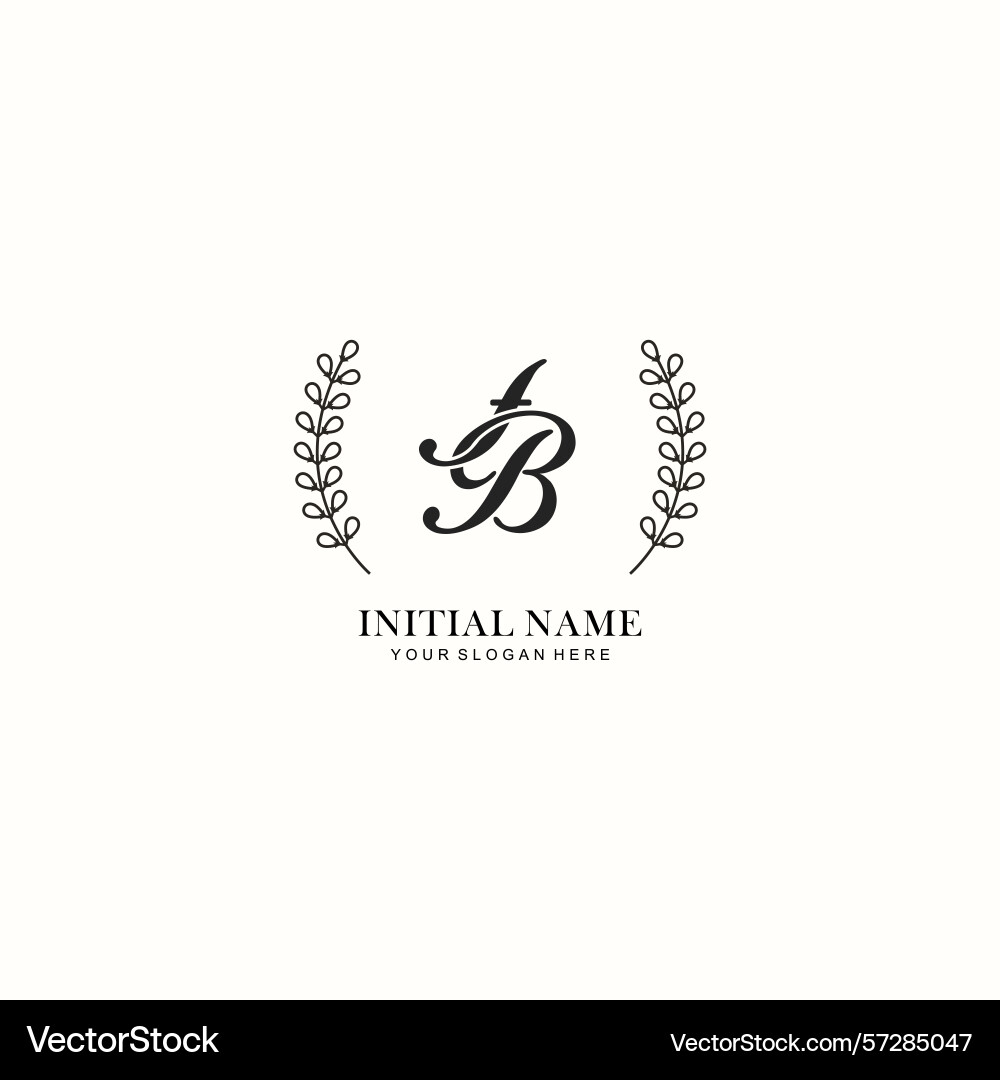 Fb initial logo templates with botanical elements Fb initial logo templates with botanical elements Vector Image