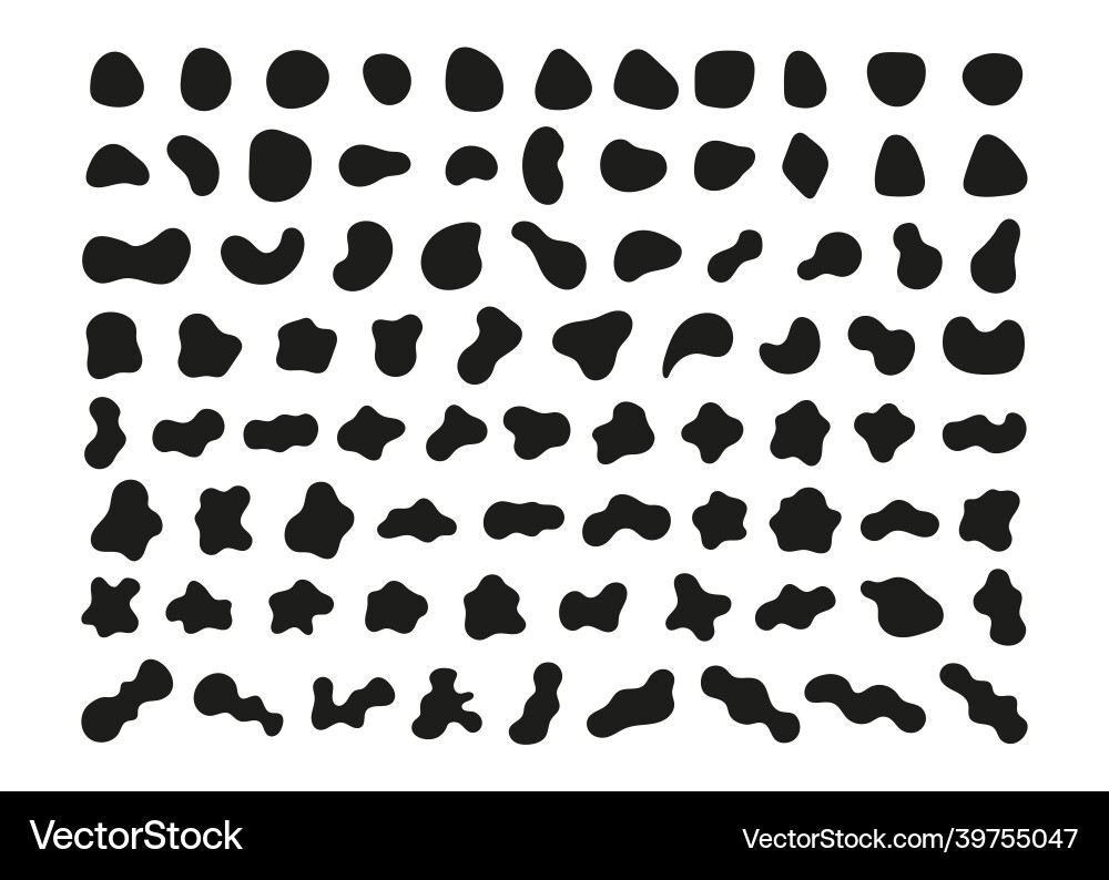 Fluid Organic Black Blobs vector image