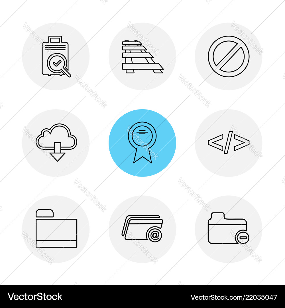 Folder files directory search code eps icons vector image