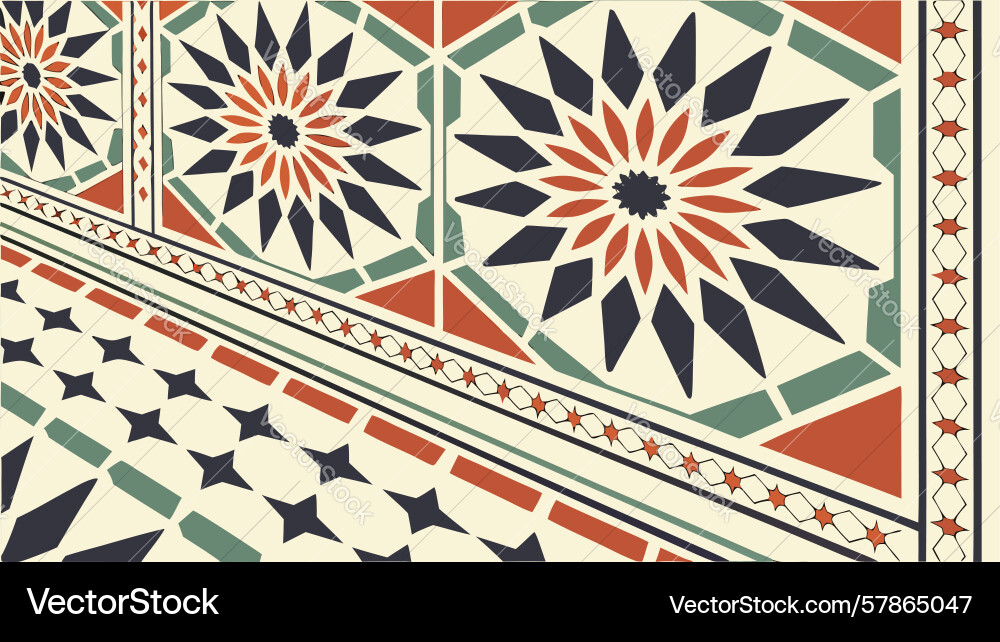 Geometric floor tile pattern with perspective Vector Image