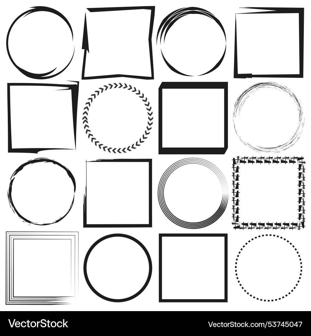 Geometric frame set shape collection simple Vector Image