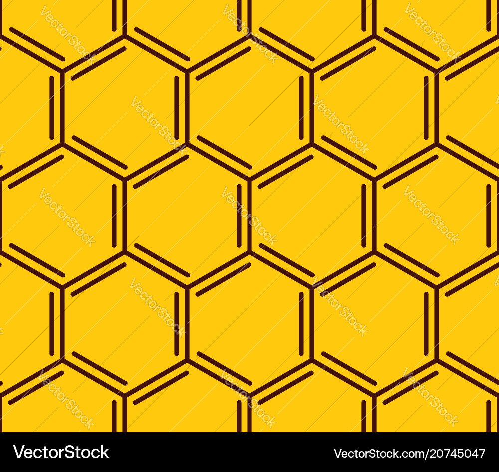 Honeycomb seamless pattern geometric hexagonal vector image