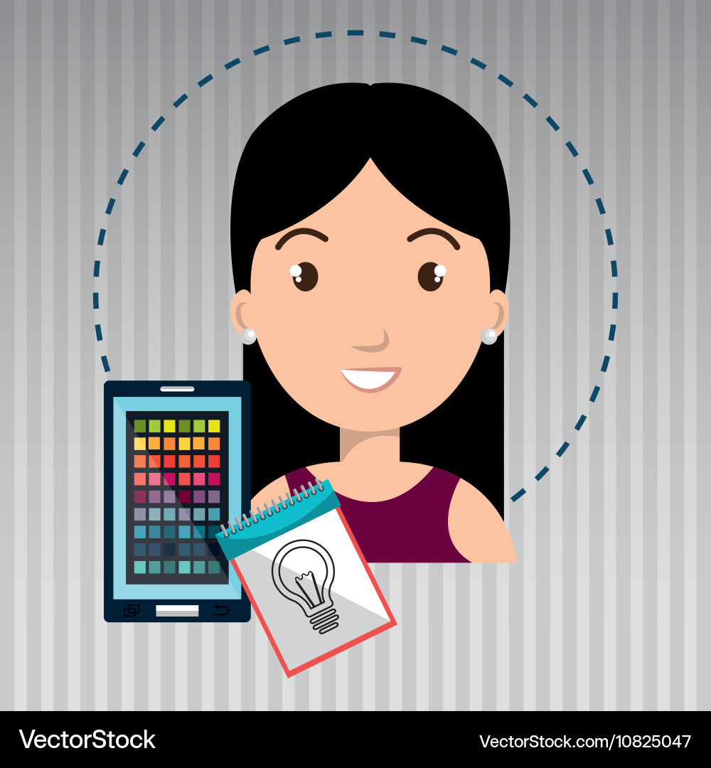Man smartphone color chart idea vector image