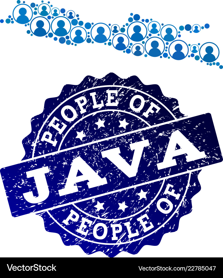 People composition of mosaic map java island vector image