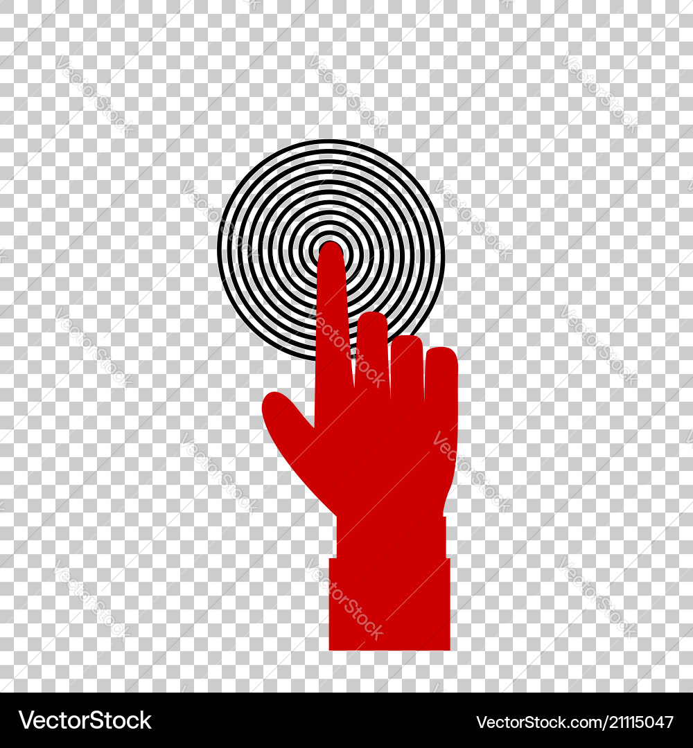 Red index finger pointing to the target business Red index finger pointing to the target business Vector Image