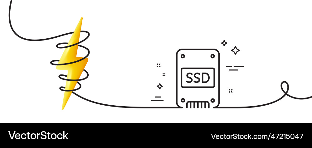 Ssd icon solid-state drive sign continuous line – Royalty-Free Vector ...