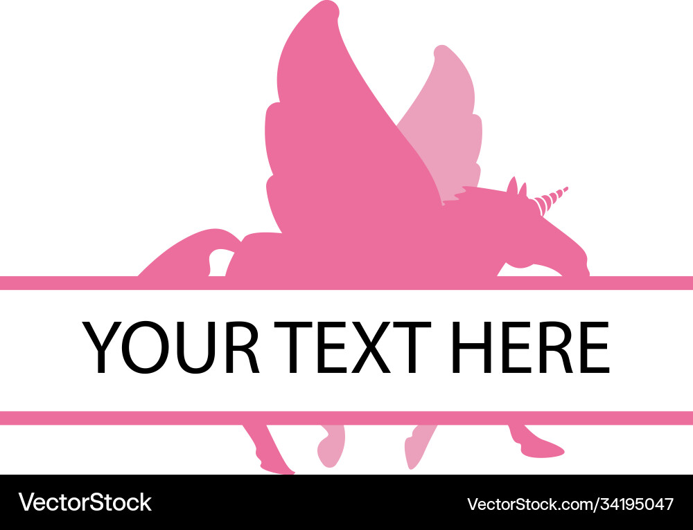 Unicorn with split text design template isolated Unicorn with split text design template isolated vector image