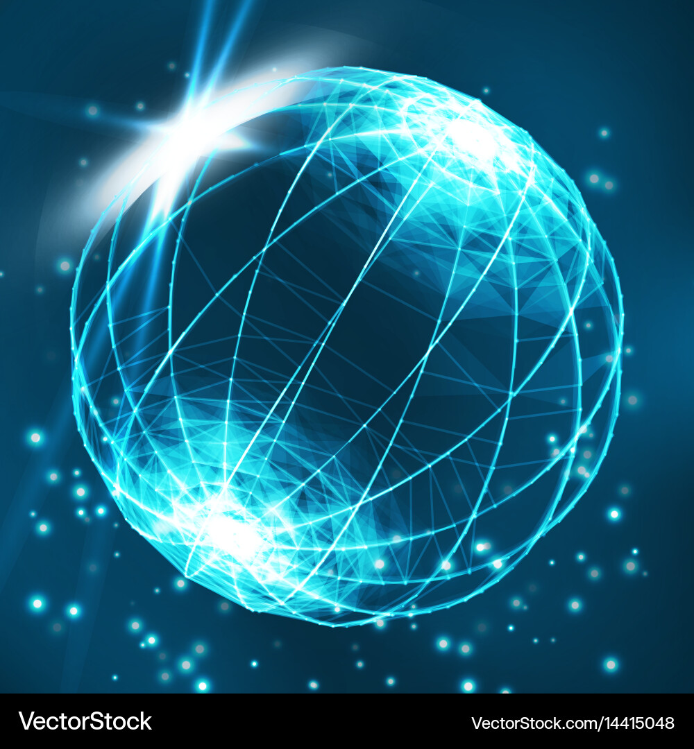 Abstract distorted sphere explosion vector image