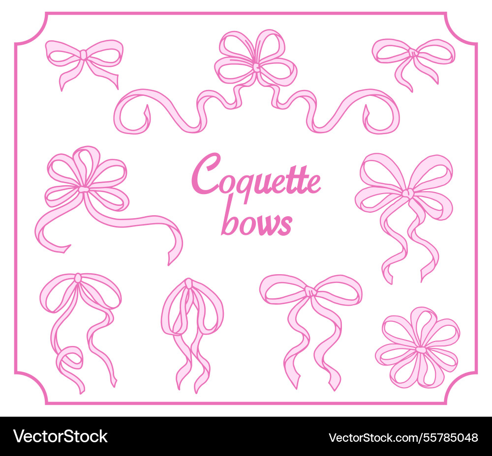 Coquette Schleifen Set rosa Coquette Schleifen Set rosa vektorbild