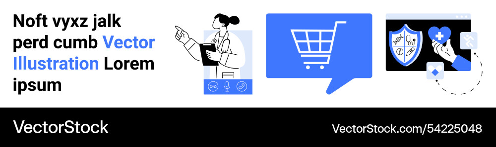 E-commerce and customer support concepts with tech Vector Image