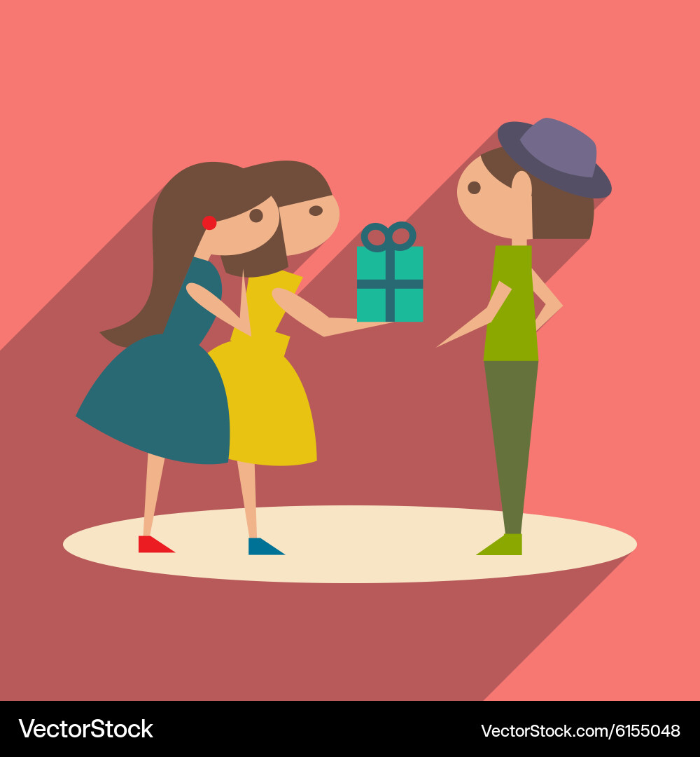 Flat with shadow icon and mobile application Vector Image