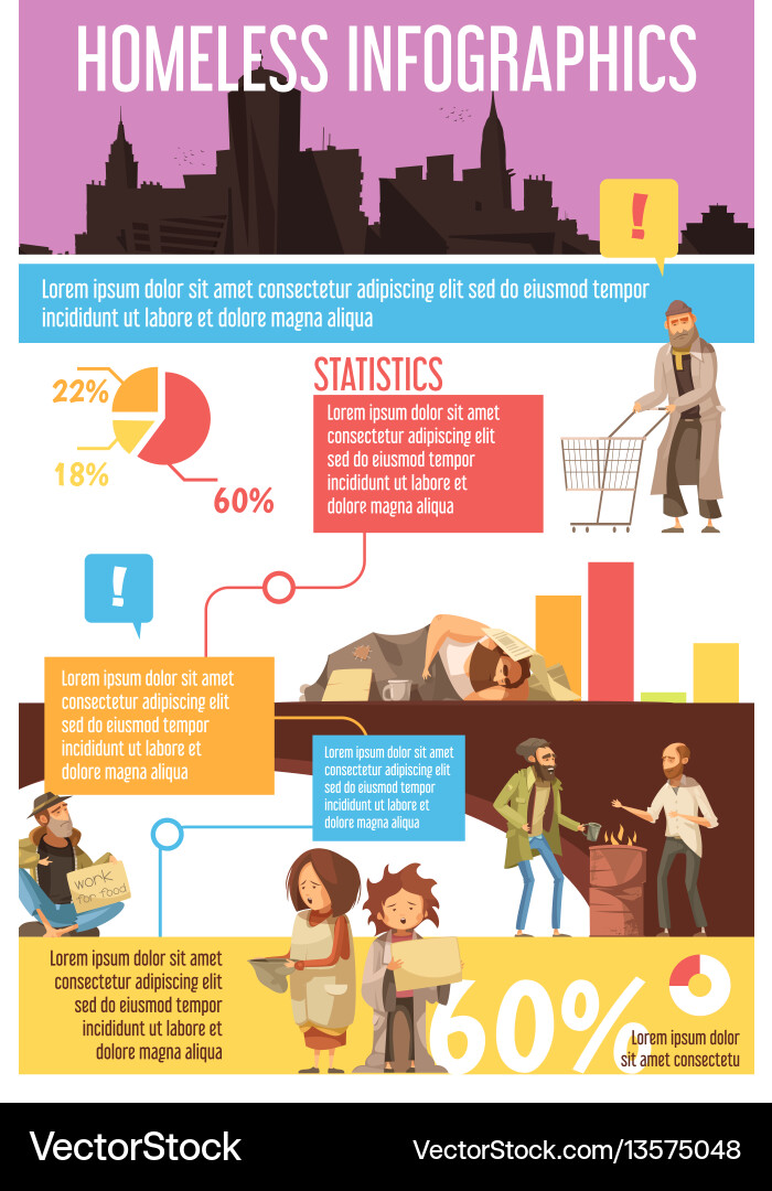 Homelessness Infographics Vector Image