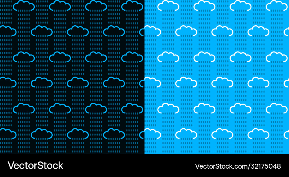 Raindrops and clouds seamless pattern Raindrops and clouds seamless pattern Vector Image