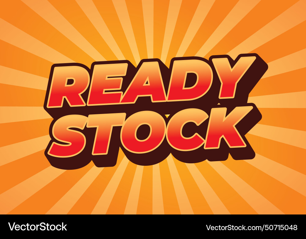 Ready stock text effect in 3 dimension style Vector Image