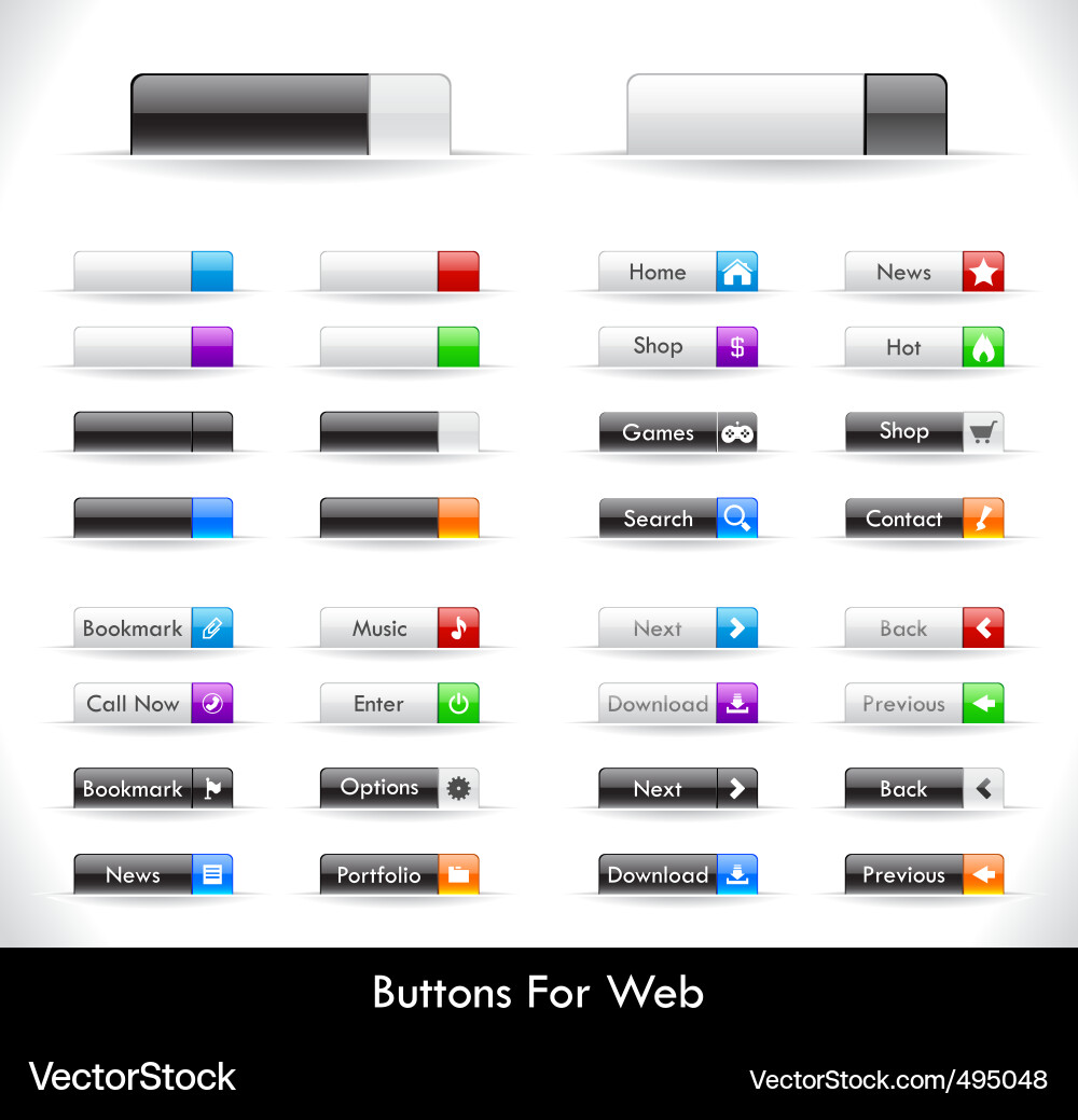 Web buttons pack vector image