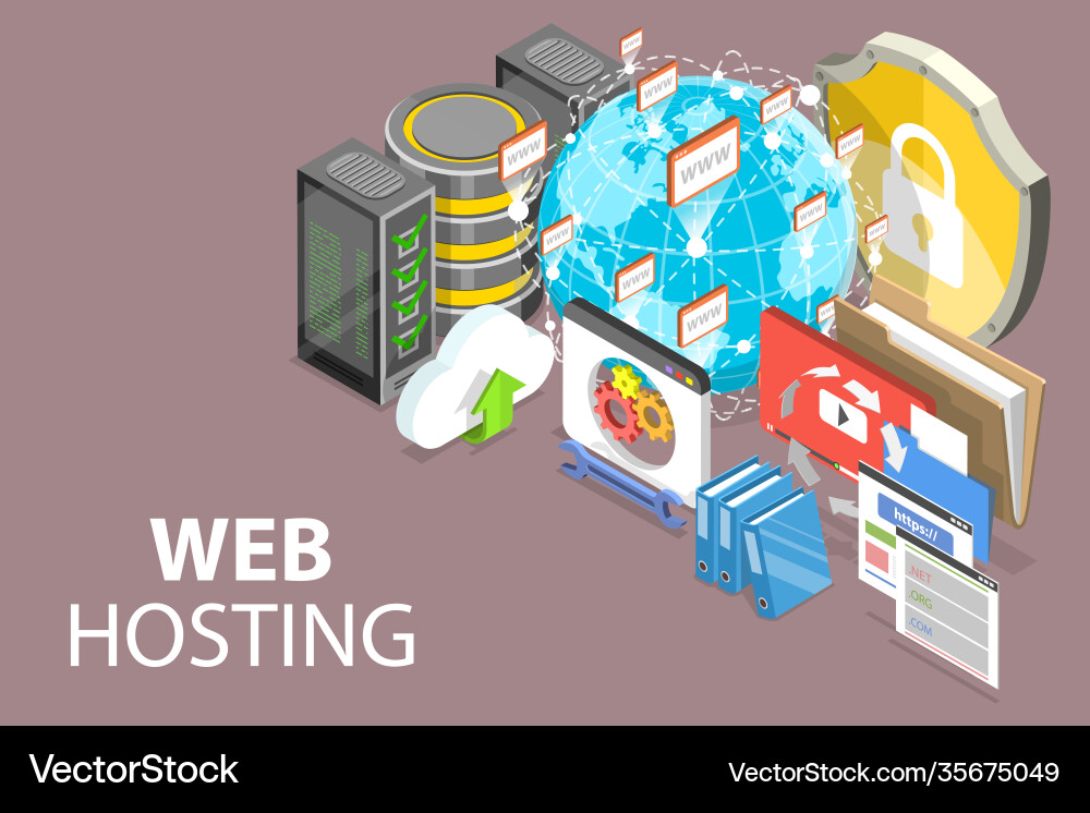 3d isometric conceptual web 3d isometric conceptual web vector image