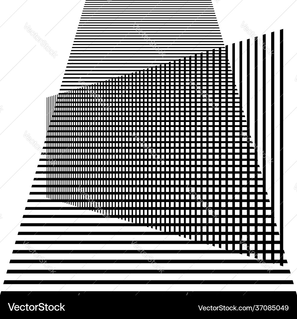 3d moire grid mesh tilted skew intersecting lines Vector Image