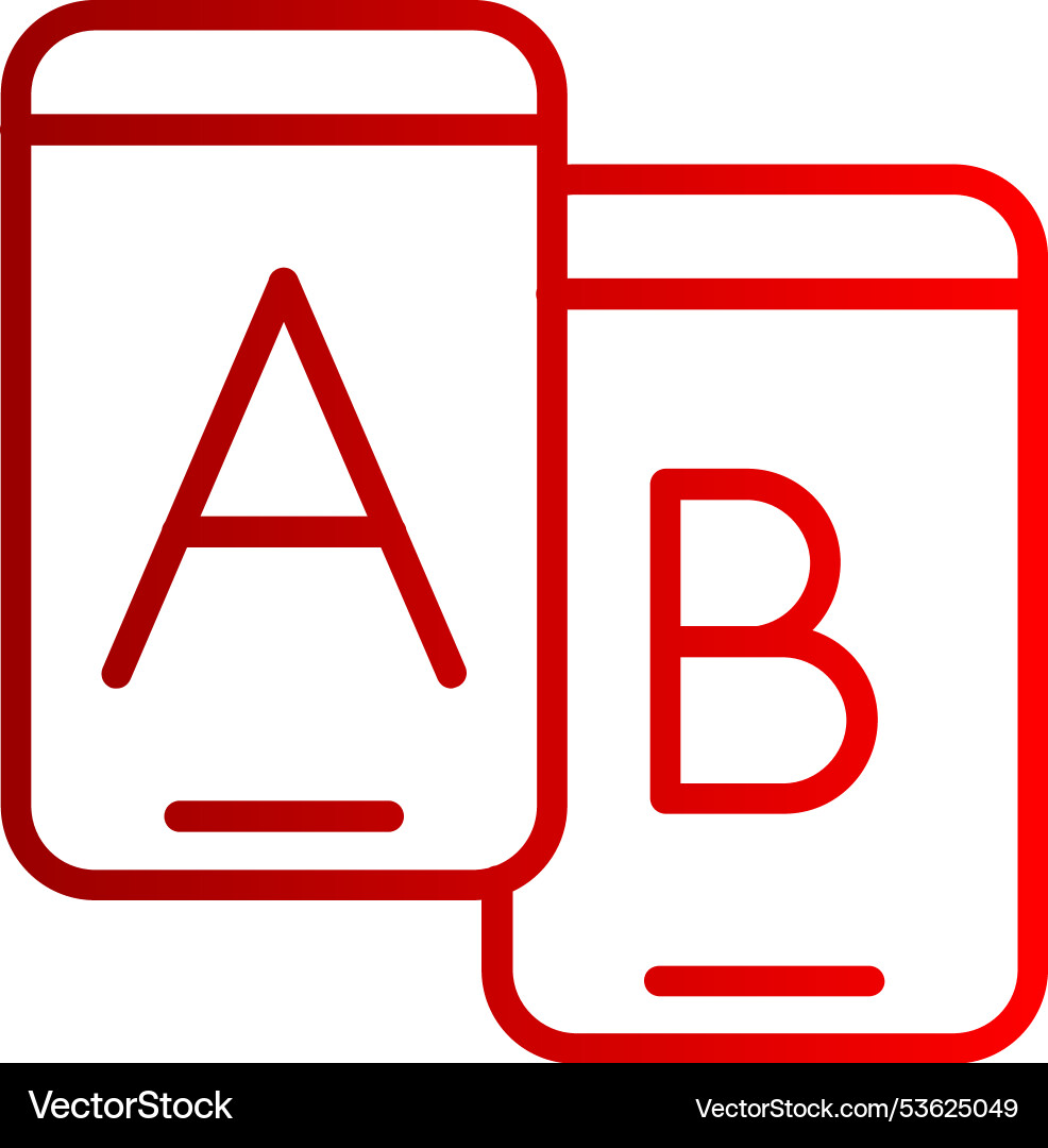 Ab testing line gradient icon vector image