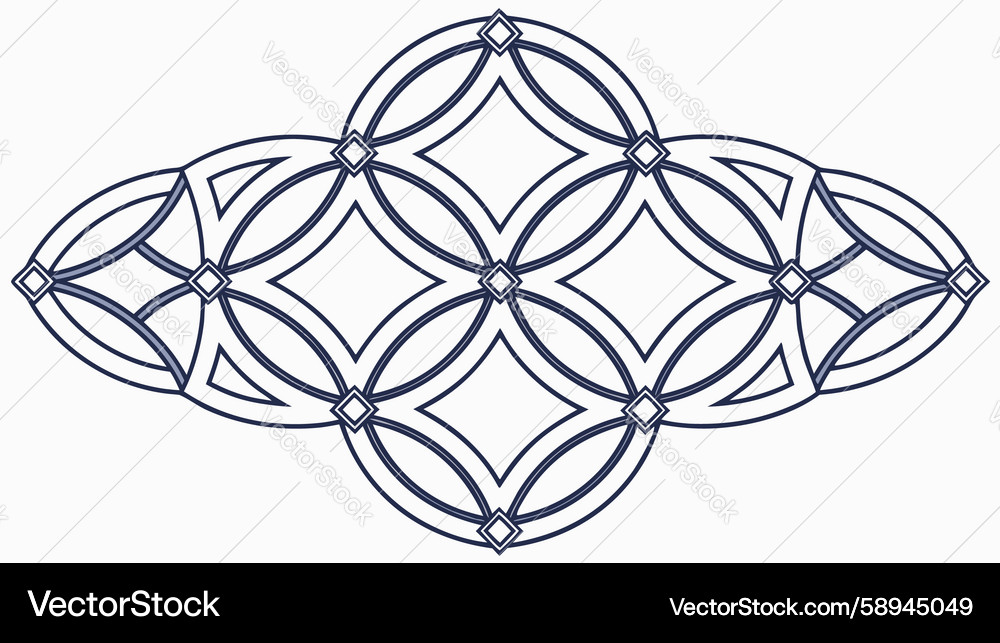 Abstract interlocking circles pattern outline Vector Image