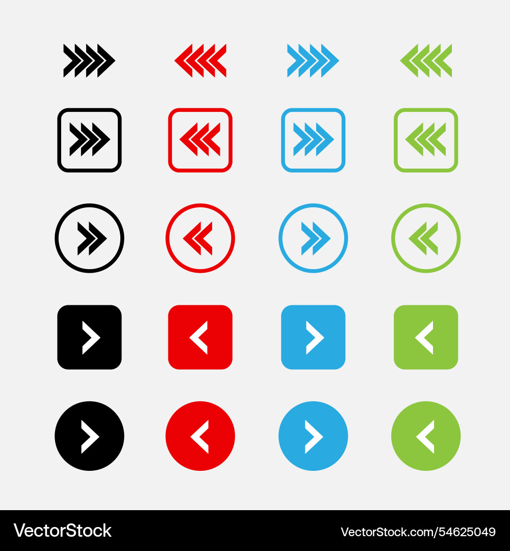 Arrows set icon left right up down arrow button vector image
