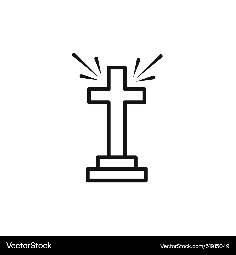 Christian cross icon set collection for web vector image