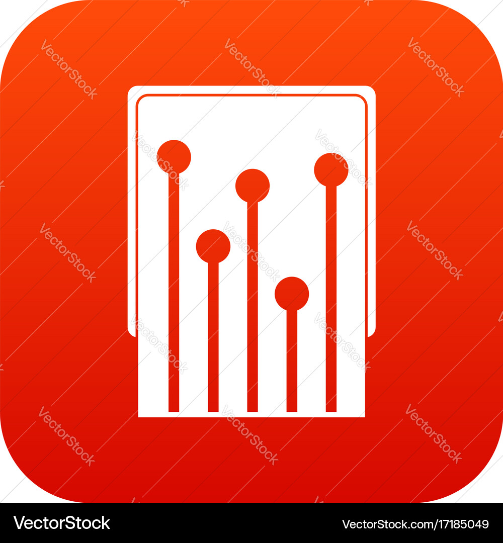 Computer processor icon digital red vector image