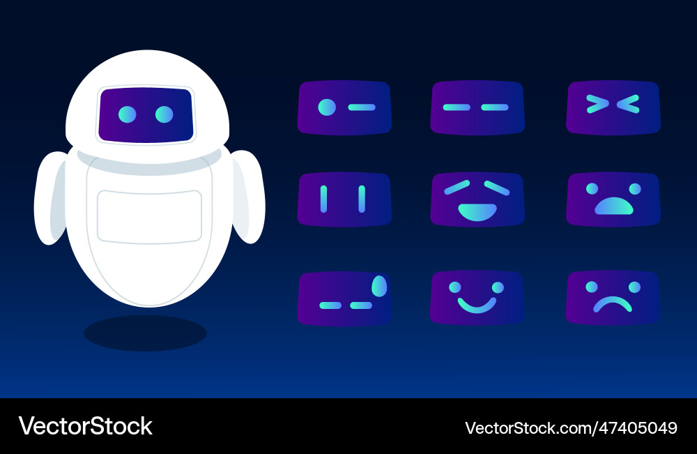 Cyborg bot robot artificial intelligence chat face Cyborg bot robot artificial intelligence chat face Vector Image