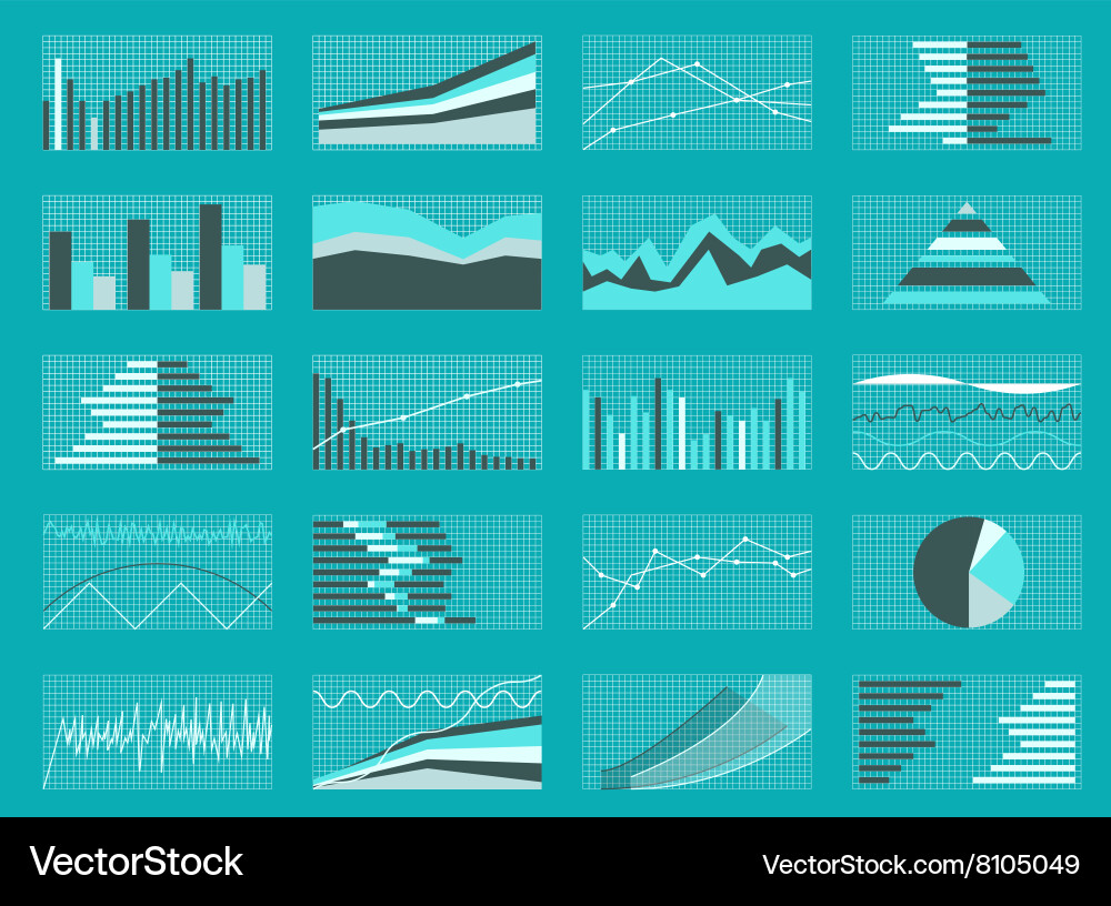 Data & Charts: Statistical Icons vector image