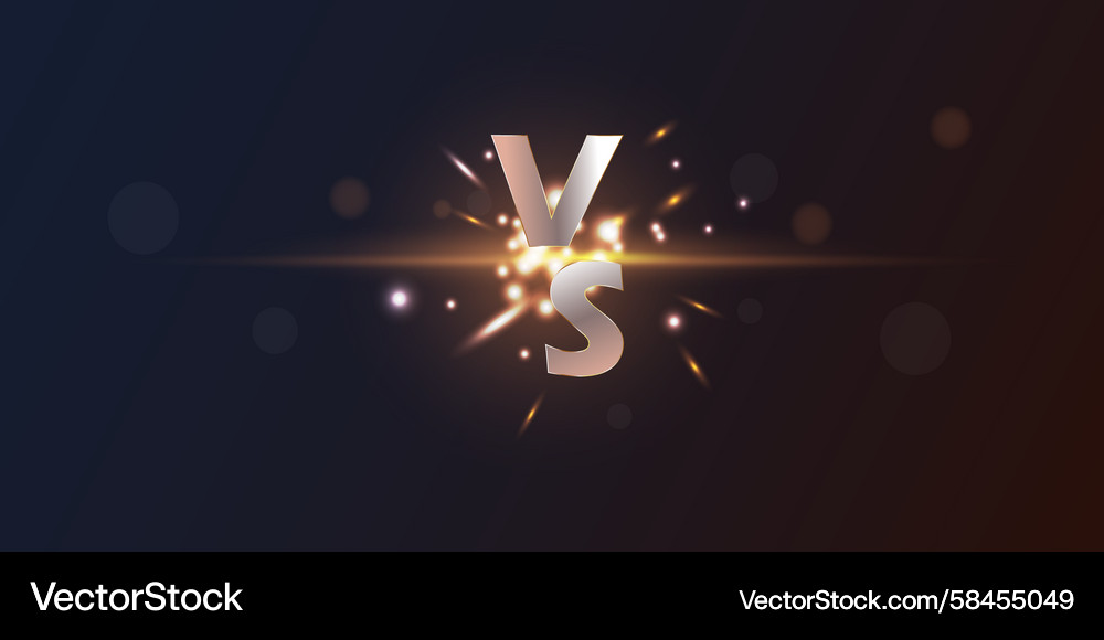 Dynamic Versus Banner with Lightning Vector Image