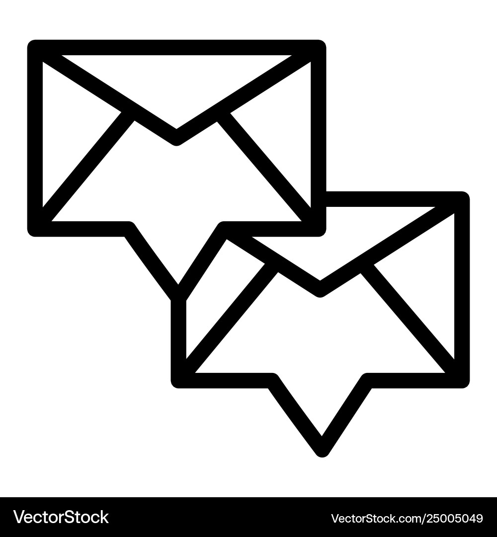 Envelope with incoming message line icon two new Vector Image