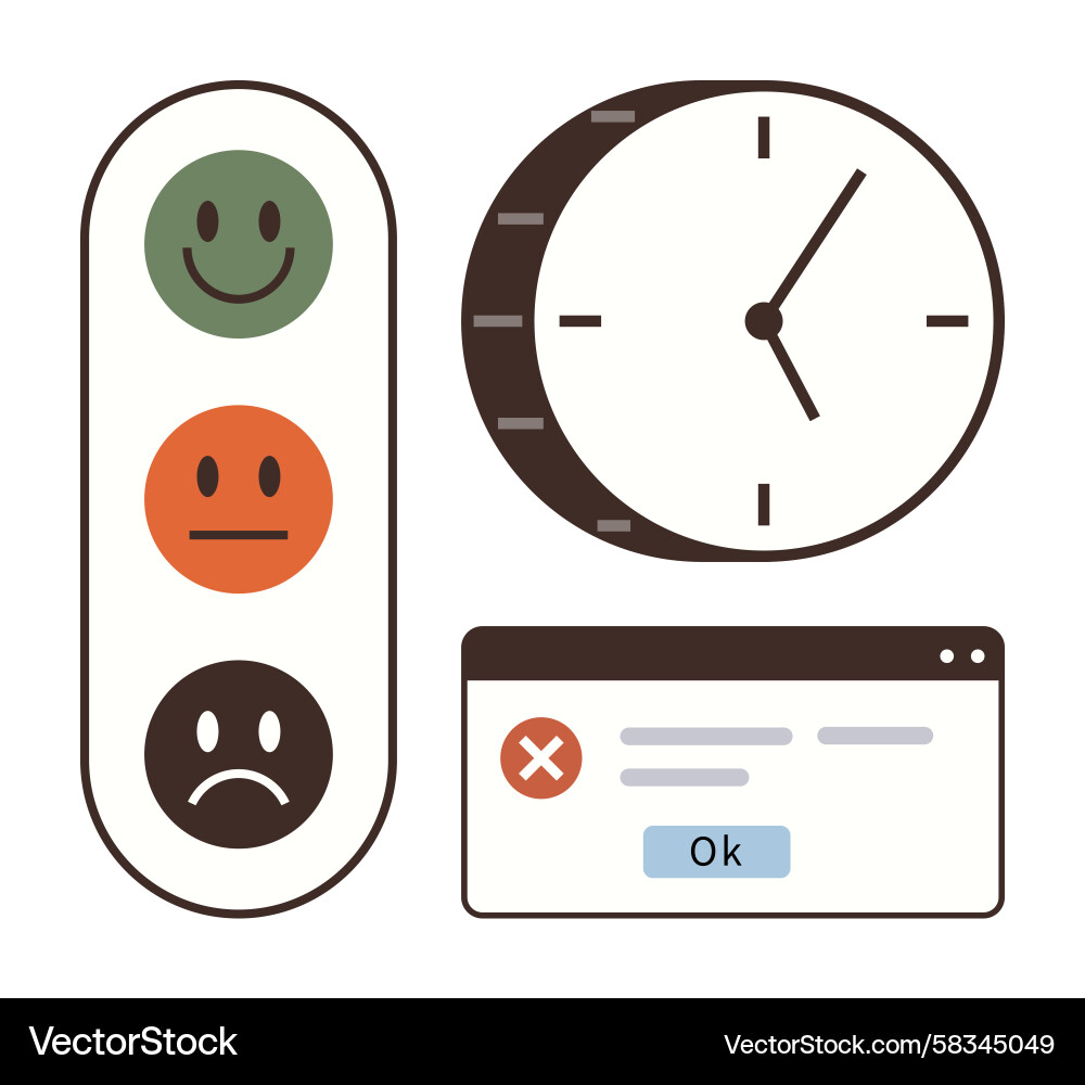 Feedback & Error Icons - User Interface Vector Image