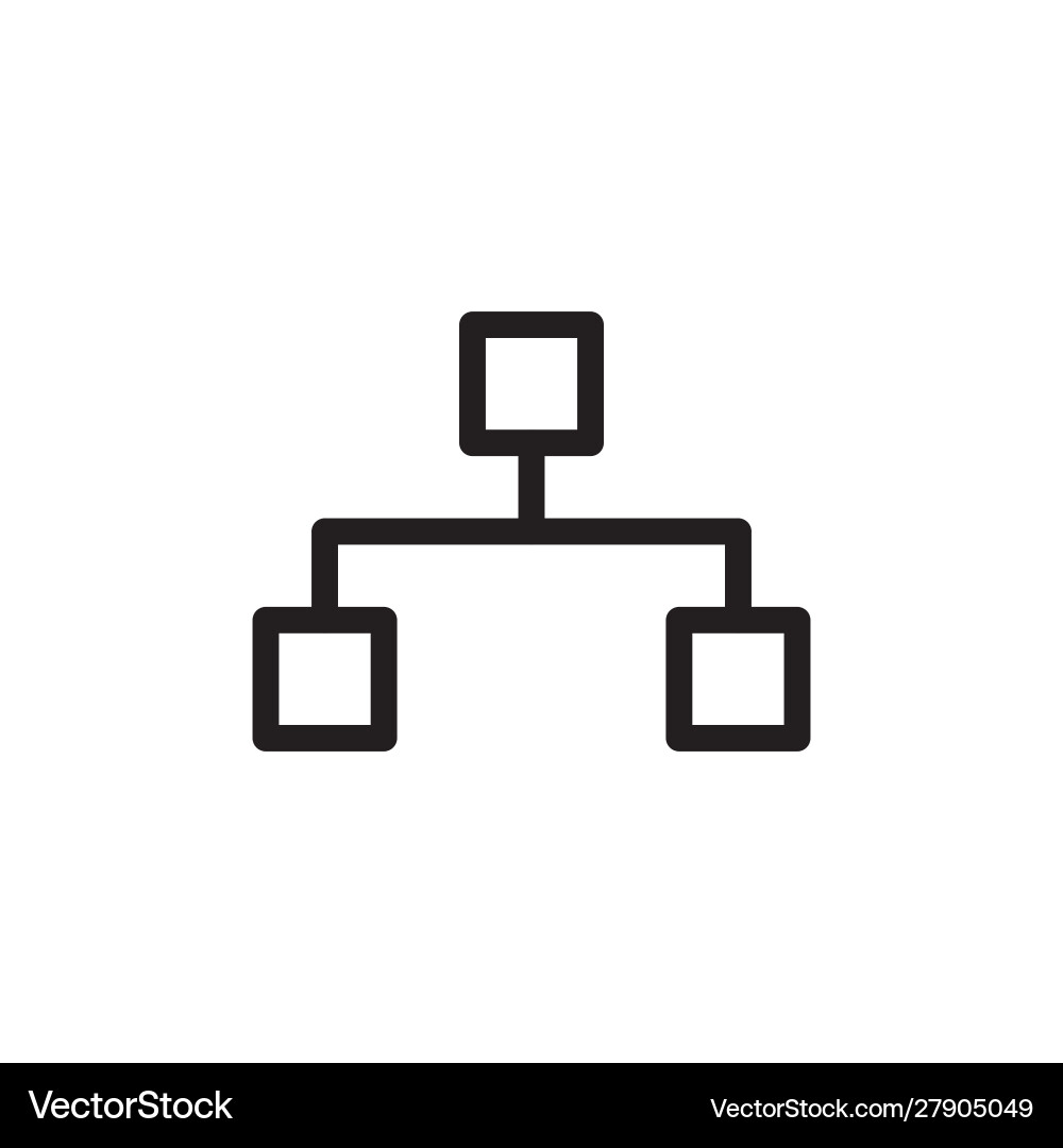 Flat line hierarchy icon logo element Vector Image