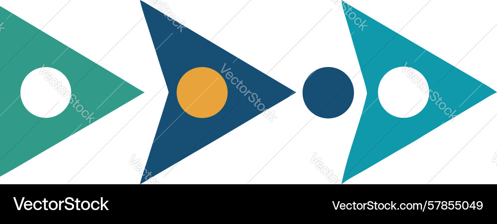 Linked progressive arrows process flow design Vector Image
